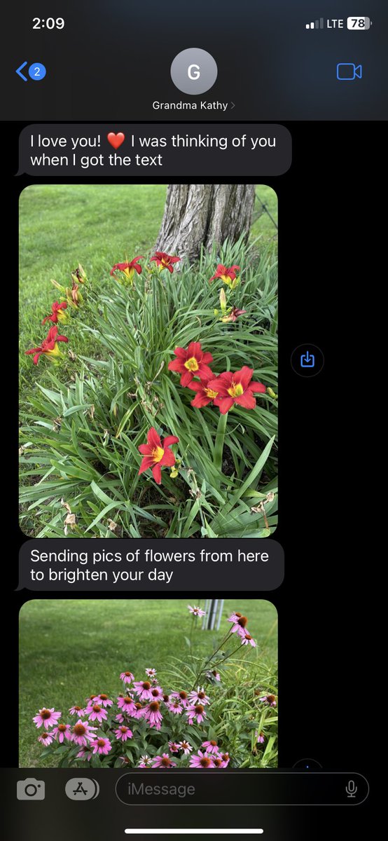 andreahuntern's tweet photo. I texted my grandma that I was having a tough day and she immediately started sending photos of her garden. They’re still coming in. I love her. https://t.co/3NlHk8Q4XA