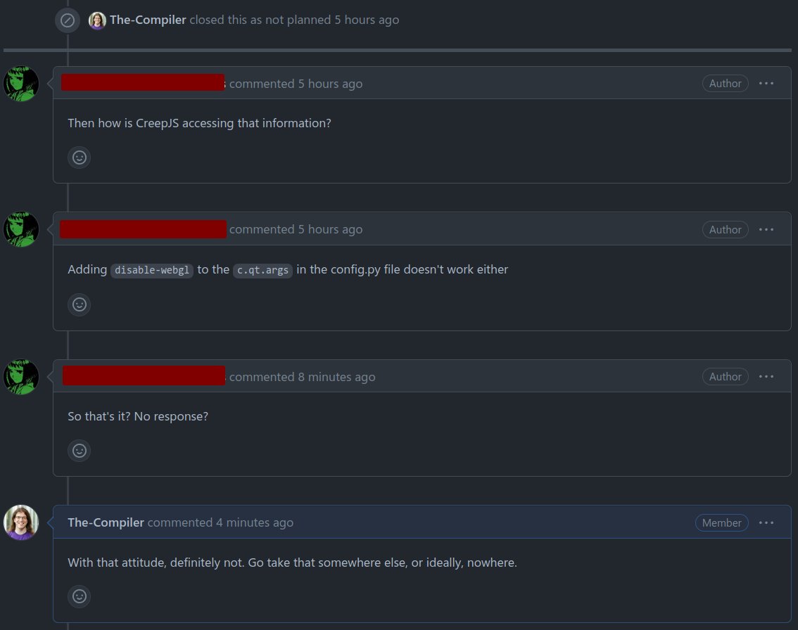 the_compiler's tweet photo. #todayinopensource How dare you to not respond to my question about a totally unrelated project within 5 hours! https://t.co/fOvUXmIwyJ