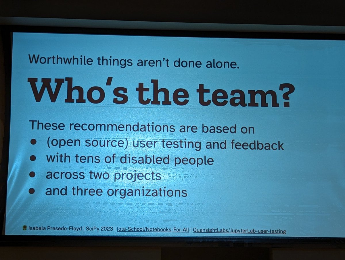 dillonniederhut's tweet image. Excellent reminder from Isabela -- nothing useful is made alone 

#SciPy2023