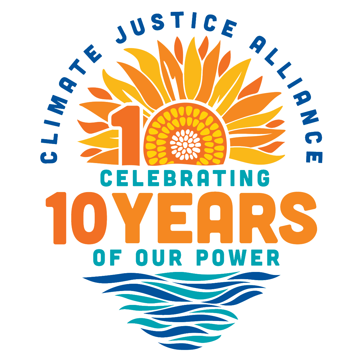 In celebration of the 10 years since our beginning as the Our Power Campaign at the first national Climate Justice Alliance gathering on Navajo Nation lands hosted by the Black Mesa Water Coalition, we are excited to reveal our new CJA logo.🌻