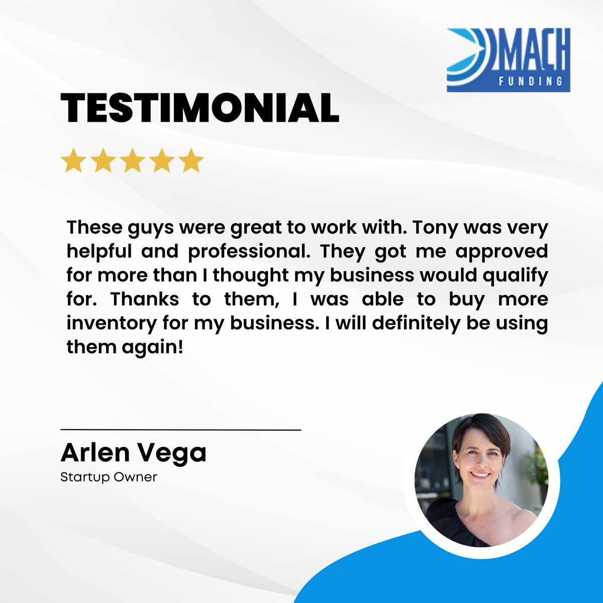 machfunding's tweet photo. Exciting News! We are thrilled to share this amazing review from one of our satisfied clients:
#BusinessFinancing #UnlockYourPotential #ClientTestimonial #SuccessStories #MoreInventory #BusinessGrowth #ProfessionalService #BeyondExpectations https://t.co/HK6d8ftESt