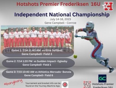 BaileyKee4's tweet photo. This weekend we are at Gene Campbell for the Independent National Championships this is our schedule!#bangbang @HS_Frederiksen @CoachMariaWinn @eric_henderson2 @GCWhitecaps @SoftballTemple @TopPreps https://t.co/5rHSldHXTV