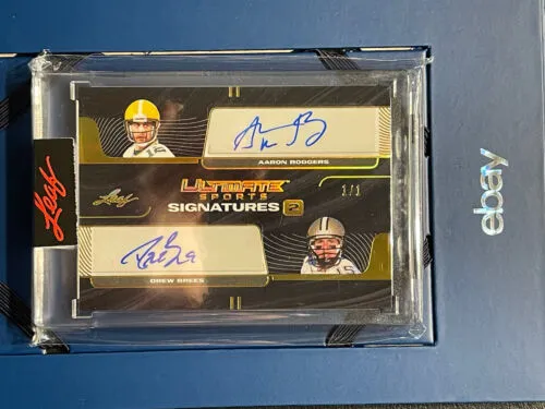 1/1 AARON RODGERS DREW BREES 2021 Leaf Ultimate Dual Signatures Black Prizm Auto #ad #thehobby https://t.co/hsw71BhXo1 https://t.co/nug4f4RxHH