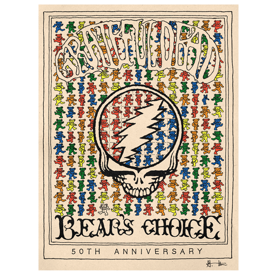 GratefulDead's tweet photo. It's the 50th anniversary of BEAR’S CHOICE, produced as a tribute to Pigpen by the Dead's original soundman, Owsley Stanley, aka Bear. This archival gem takes us back to the epic live shows at the Fillmore East in NYC and introduced the iconic dancing bear for the first time. https://t.co/pwcjFa9BmX
