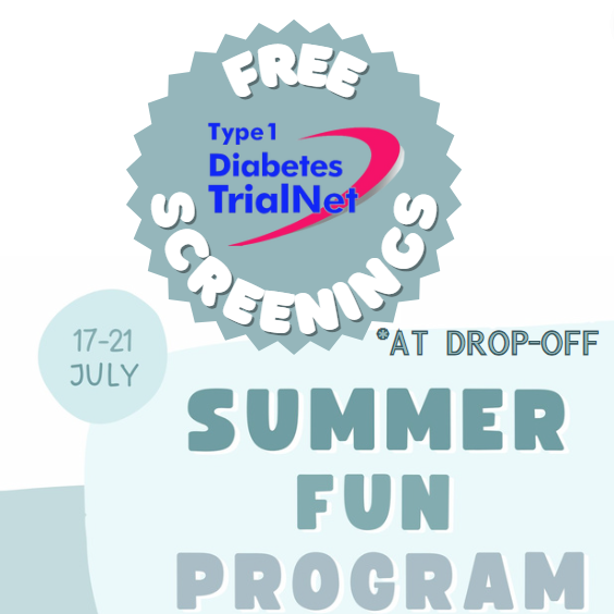 nbdiabetes's tweet image. From July 17-21 the Berrie Center research team will be offering free @T1D_TrialNet  #diabetes risk screenings every morning at drop-off to family members of our Summer Fun participants! Look for the #TrialNet sign! #TrialThursdays