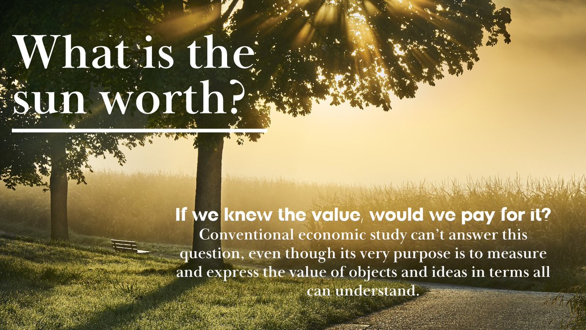 Maybe if we could price the sun, that would cover the rest, &amp; we would not have to price the other details, down to each fuel tank and tourist trinket sold, to come up with a dollar value of all the elements of nature.
#PricingthePriceless
#ClimateFinance
bit.ly/43fagsw