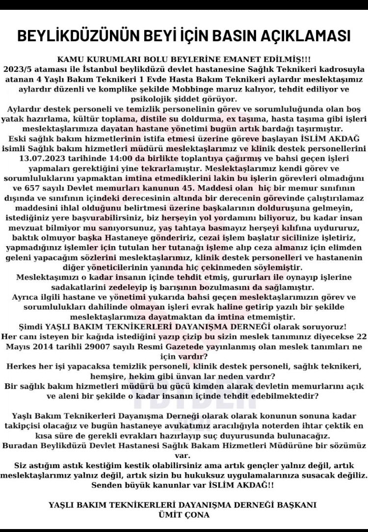 TOKAT_SES's tweet photo. Yaşlı bakım teknikeri arkadaşlarımızın daima yanındayız, tüm mobinglerin karşısındayız. https://t.co/1Bi1wLCHSZ