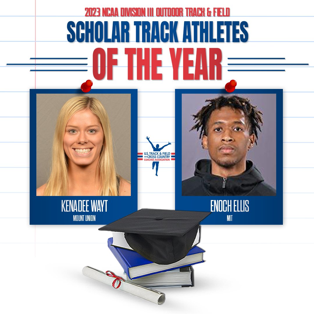 USTFCCCA's tweet photo. Here are our 𝐍𝐚𝐭𝐢𝐨𝐧𝐚𝐥 𝐒𝐜𝐡𝐨𝐥𝐚𝐫 𝐀𝐭𝐡𝐥𝐞𝐭𝐞𝐬 𝐨𝐟 𝐭𝐡𝐞 𝐘𝐞𝐚𝐫 for the 2023 @NCAADIII Indoor and Outdoor Track &amp; Field seasons! #WhyD3 

https://t.co/SZ4mVamyQM https://t.co/YAY22UAFcj