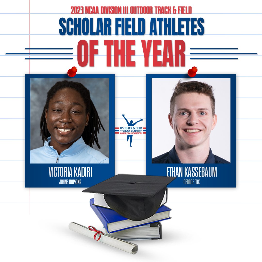 USTFCCCA's tweet photo. Here are our 𝐍𝐚𝐭𝐢𝐨𝐧𝐚𝐥 𝐒𝐜𝐡𝐨𝐥𝐚𝐫 𝐀𝐭𝐡𝐥𝐞𝐭𝐞𝐬 𝐨𝐟 𝐭𝐡𝐞 𝐘𝐞𝐚𝐫 for the 2023 @NCAADIII Indoor and Outdoor Track &amp; Field seasons! #WhyD3 

https://t.co/SZ4mVamyQM https://t.co/YAY22UAFcj