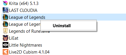 League won't uninstall...