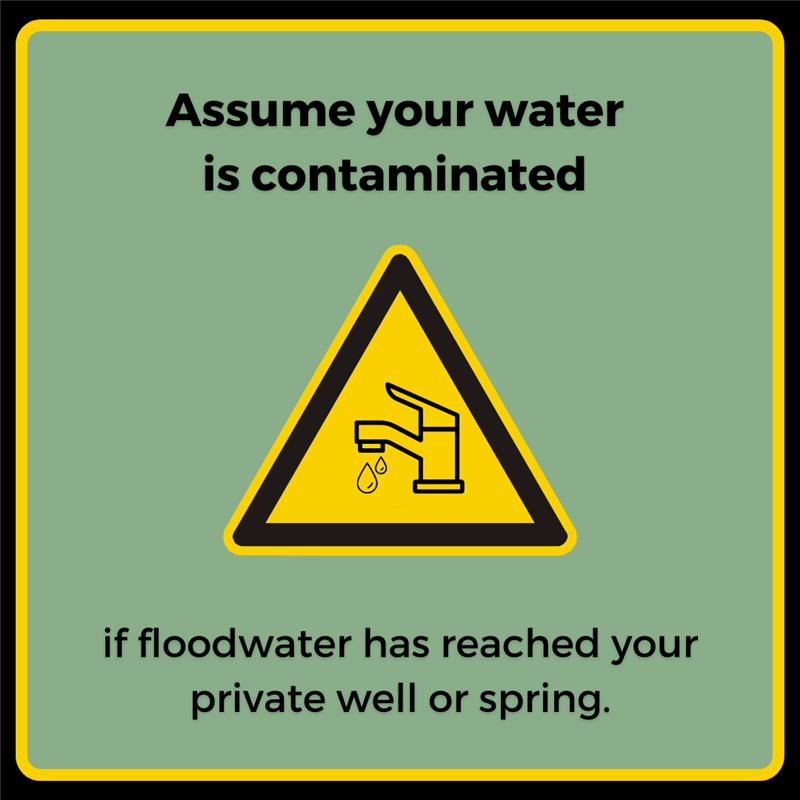 Damage to wells &amp; springs from flooding can contaminate water. Get your drinking water from a known safe source. HealthVermont.gov/DrinkingWaterF…

Call the VT Dept. of Health Lab at 802-338-4724 to get free drinking water tests for private wells &amp; springs that were impacted by flooding.