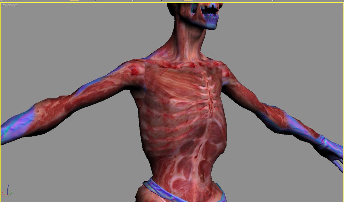 Were you previously aware that Jonah Lobe, character artist on Fallout 3 and Fallout 4, revealed that he textured the Fallout 3 Feral Ghouls using pictures of packaged meat?

Below are images he shared to show this off: