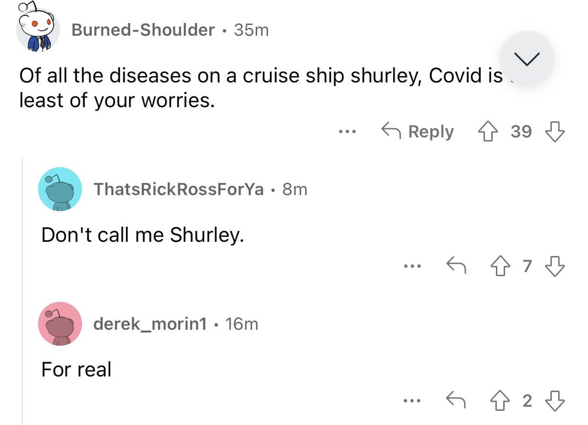 r/Wellthatsucks on Reddit: 
OP On a Cruise Ship with their 89 yo grandmother. Nice work public health authorities, scroll through the 🧵comments. Very telling of what a shit job you’ve done and are doing. #CovidIsntOver #SARSCoV2 #socialmurder