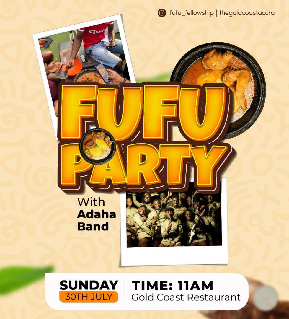 TgcRestaurant's tweet photo. The Fufu party is on the 30th of July.
Get ready to indulge in the ultimate fufu feast at Gold Coast! Join us for a day of incredible flavors,rhythmic beats, and joyful celebrations.

Bring your appetite and let's fufu it up! https://t.co/bECcusvUBc