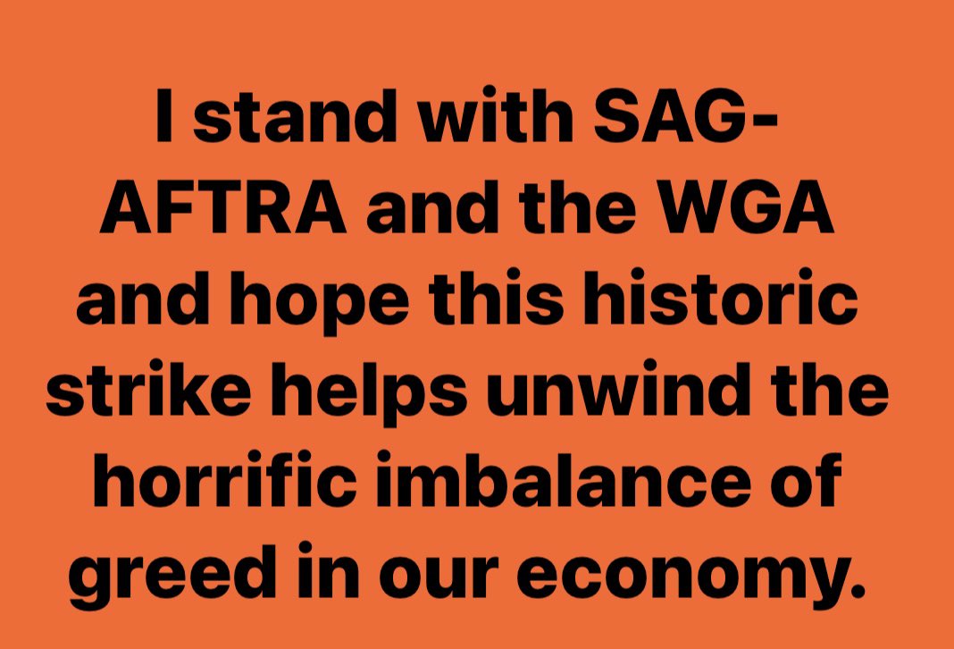 EllenJRoberts's tweet photo. #SAGAFTRAstrong   #WGAstrike https://t.co/8JV578bhyG