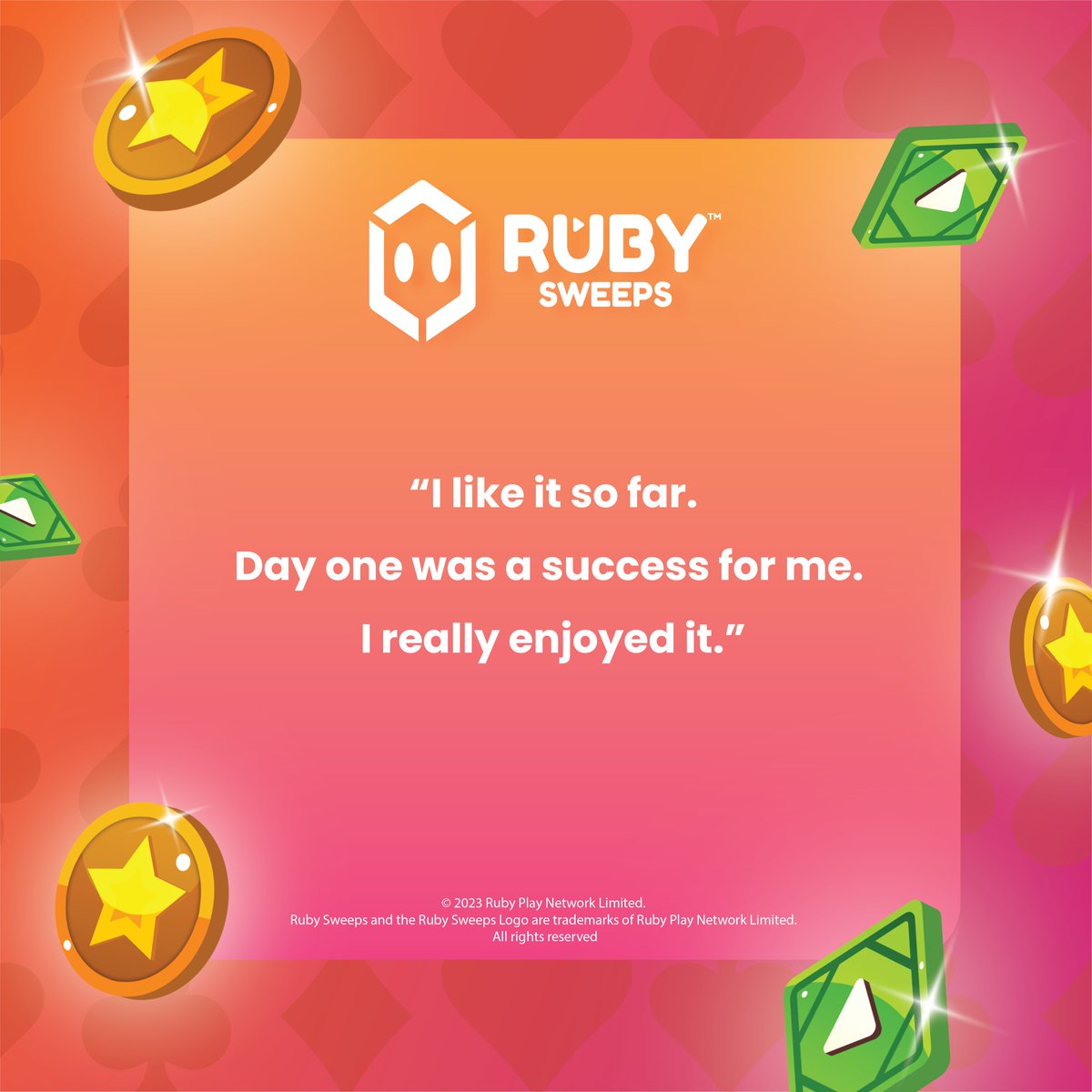 RubySweeps's tweet image. Ruby Sweeps = Success! 💪
#SpinWinRepeat
