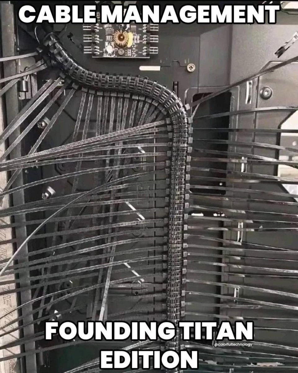 EnviousMods's tweet photo. Now that's some serious cable management! 

#enviousmods #meme #Memes #cablemanagement #diy #beenvied https://t.co/IwRBkwojaT