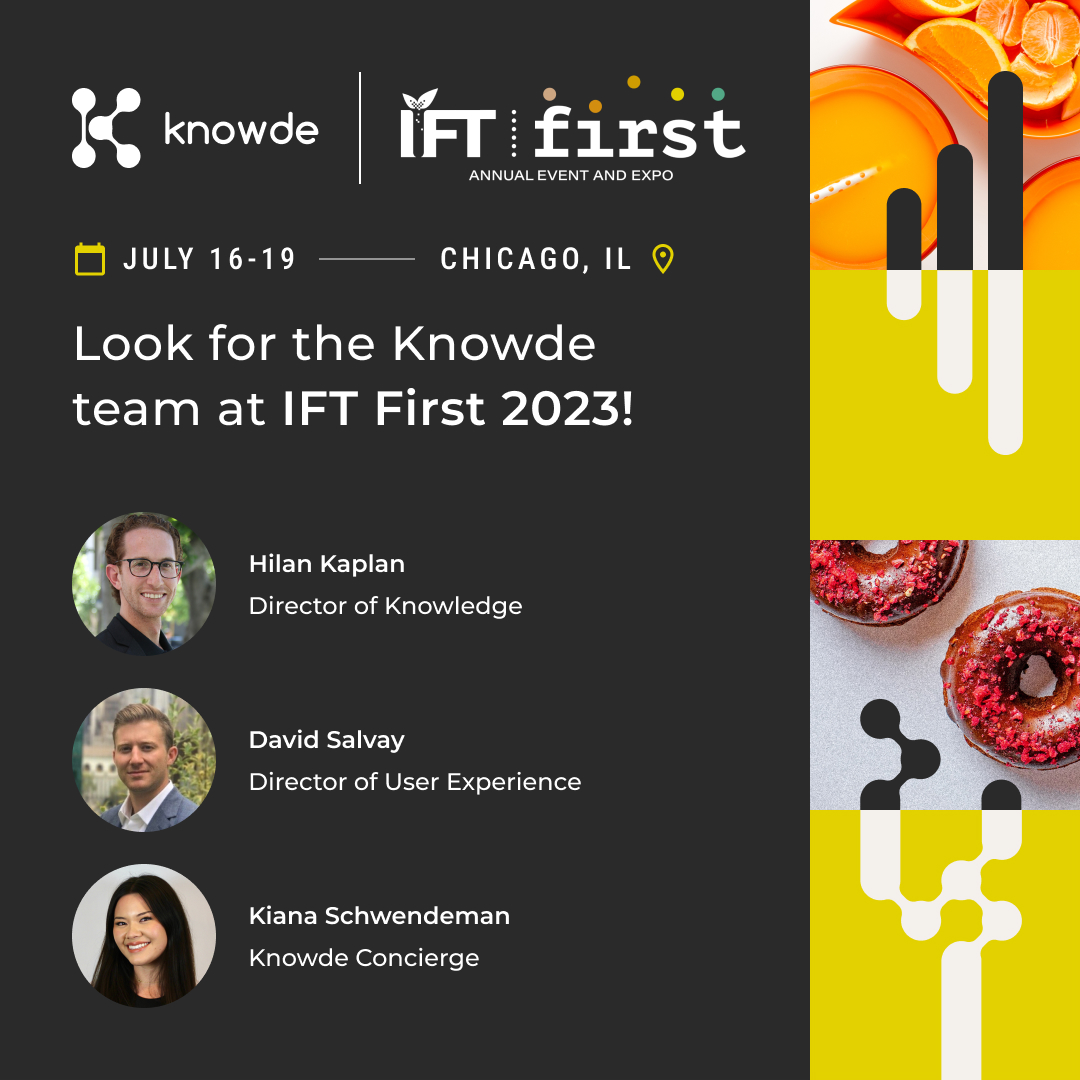 knowde's tweet image. Help bring the world the future of food, beginning July 16 at @IFT's Annual Event and Expo, IFT First.

📍 Join us in Chicago at McCormick Place: iftevent.org

#IFT #IFTFirst #FoodScience #FoodChemistry