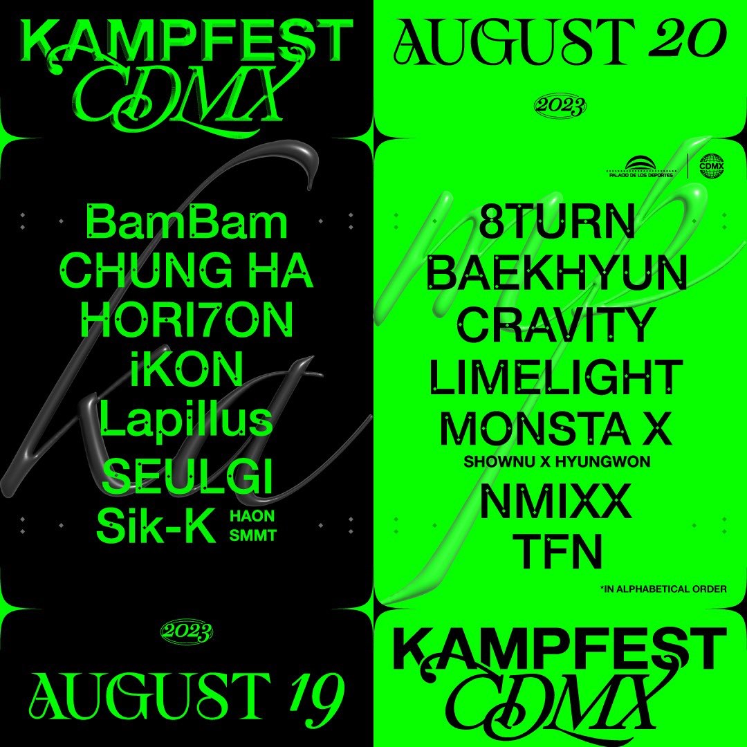 Kmagazinemx's tweet photo. Estos son los precios 🎟️  y el cartel actualizado de los grupos que estarán en #KAMPFESTCDMX 

Se publicaron las fechas 📅 en que se presentará cada artista, #KARD y #VIVIZ ya no se encuentran en el cartel.

https://t.co/ZIMqwx2MGf https://t.co/u9SerwAFkW