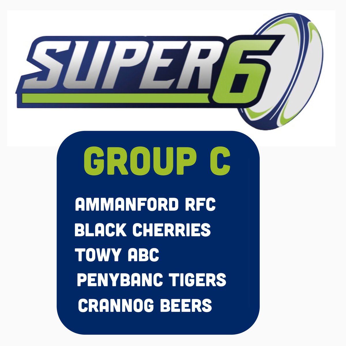 Evofitsuper6's tweet photo. Here’s the men’s Super6 tournament draw 🏉

A strong line up competing for the 2023 Super6 title 🏆 https://t.co/DrKZ3jwFXR