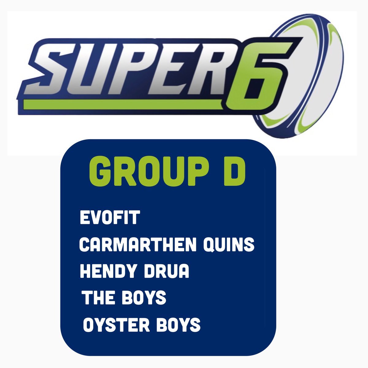 Here’s the men’s Super6 tournament draw 🏉

A strong line up competing for the 2023 Super6 title 🏆