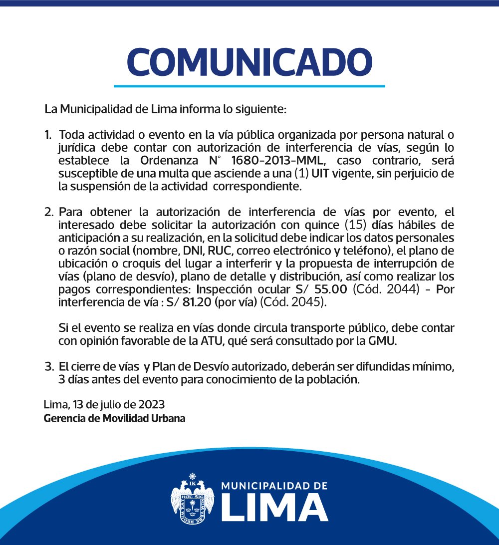 Municipalidad de Lima tweet media