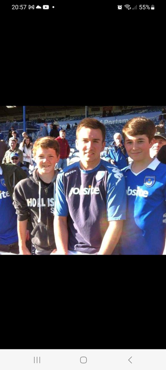 PropPersonnel's tweet photo. This pic just popped up on my timeline on FB - says it was 10 years ago today, but can't quite have been. Anyway, we all loved @jedwallace12 - awesome player for us and the perfect gent. Had many a chat with him around that time. Still my 3 sons' all-time favourite #Pompey player https://t.co/Vizopa7eHq