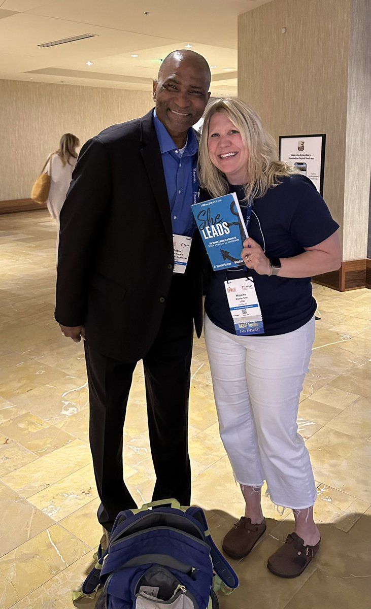 I’m on a mission to get all of our endorsers and contributors to sign my personal copy of She Leads. @Principal_EL gave women leaders multiple shout outs in his keynote today and signed his endorsement after lunch. Yay! @DrRachaelGeorge #leadlap #ignite23 #SheLeadsK12