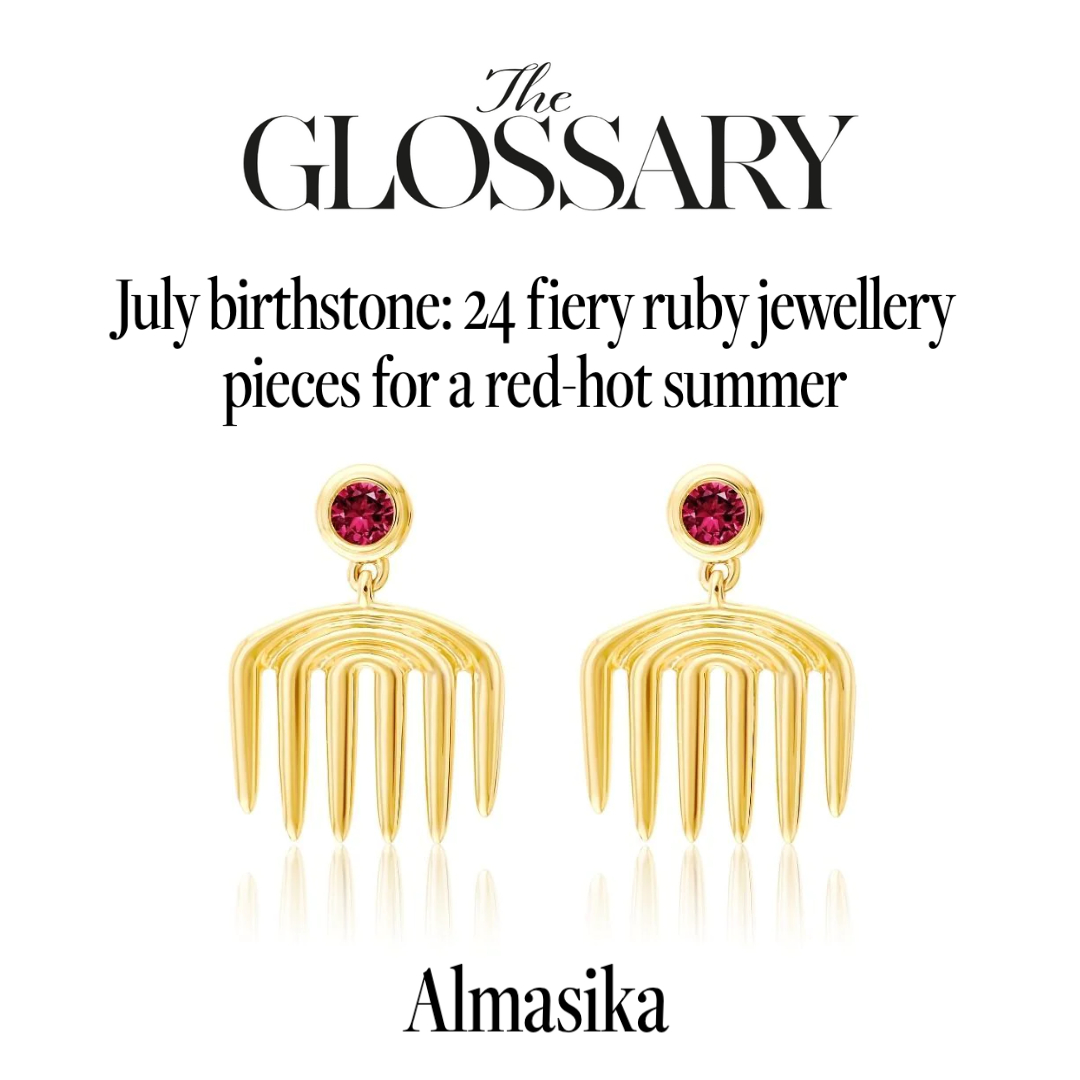 AlmasikaJewelry's tweet image. Our Vici Charm Ruby Earrings in London&apos;s Style Guide @theglossarymagazine as their pick for July birthstone jewelry

Thank you @liviaprimolack 

#theglossary #londonstyleguide #almasika #sagesse #finejewelry #julybirthstone #rubyearrings #combjewelry