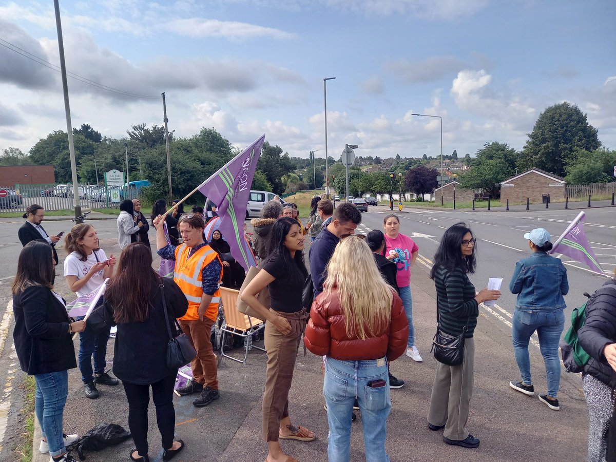 TomB4UNISONNEC's tweet photo. HUGE day of strikes at #AshFieldAcademy on the last day of term. 19 days of action so far! Members have shown incredible resilience in their fight for fair pay. We need unions that reflect this for EVERY member. No more pay cuts! #AshFieldStrikes #FollowBackFriday #FairPay https://t.co/f96SJQvxet