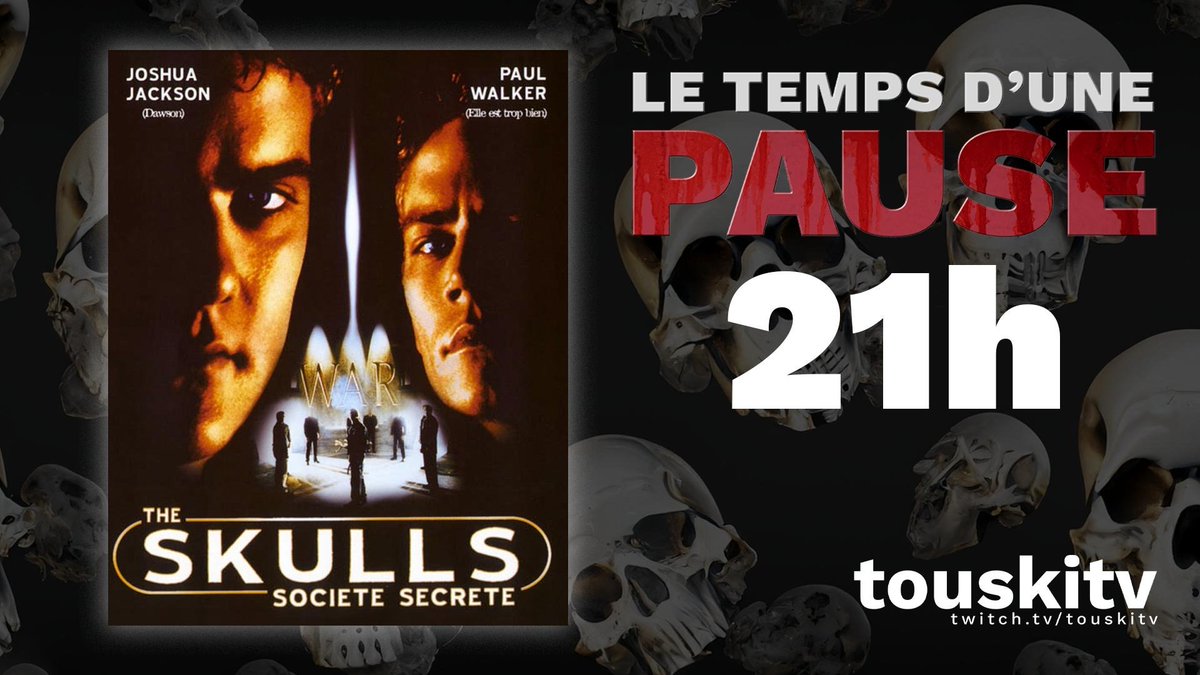 H2Owebmedia's tweet photo. Ce soir , on retrouve #paulwalker et 
#joshuajackson dans Le clan des Skulls.

Soyez des nôtres dès 21h!
>> https://t.co/bFOjCdcp8g

N’oubliez pas le pop-corn! 

#touskitv #letempsdunepause #leclandesskulls #theskulls https://t.co/n2tUxdkoY6