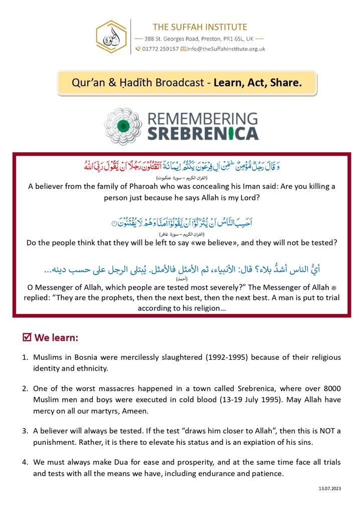 #RememberingSrebrenica #Bosnia 
There is a lot of awareness on the atrocities being committed in Palestine and elsewhere. 
One genocide that took place on our “doorstep” is the massacre and systematic cleansing of Muslims in Bosnia. This happened less than a mere 30 years ago.