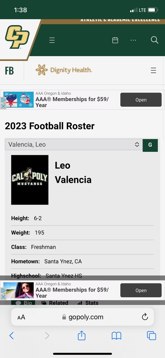 joshmcclurg11's tweet photo. Huge Congrats to @Leo_valencia14   He never gave up and kept working at his craft.  Cal Poly got a great player and a great young man with a ton of potential. @Coach_Casey_P @JBaileySMSports @calpolyfootball  @KSBYSports @DylanForemanTV @NoozhawkSports https://t.co/7rT0Fqz9Av