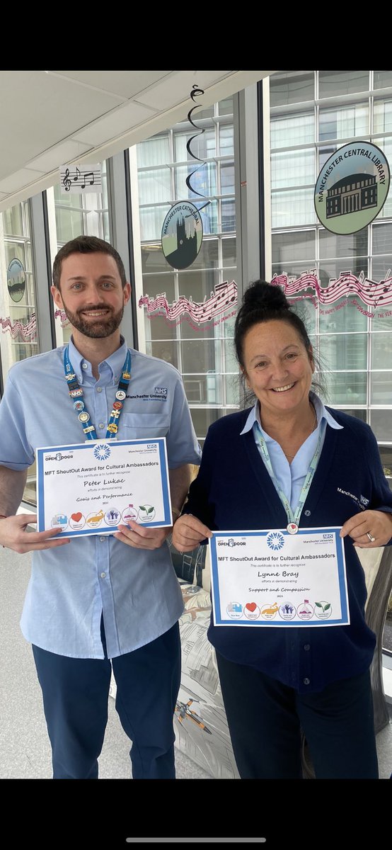 So proud of this duo! Both winning MFT shout out awards for cultural ambassadors. Peter demonstrating goals and performance. And Lynne demonstrating support and compassion. Amazing staff. 🌟
