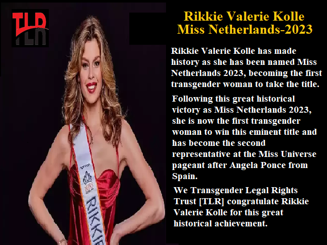 TRANS WOMAN RIKKIE VALERIE KOLLE WON MISS NETHERLANDS-2023
A #TransWoman #RikkieValerieKolle has made history as she has been named #MissNetherlands2023. #RikkieValerieKolle also qualified for #MissUniverse. #RikkieValerieKolle is the first #transgenderwoman to win this title.