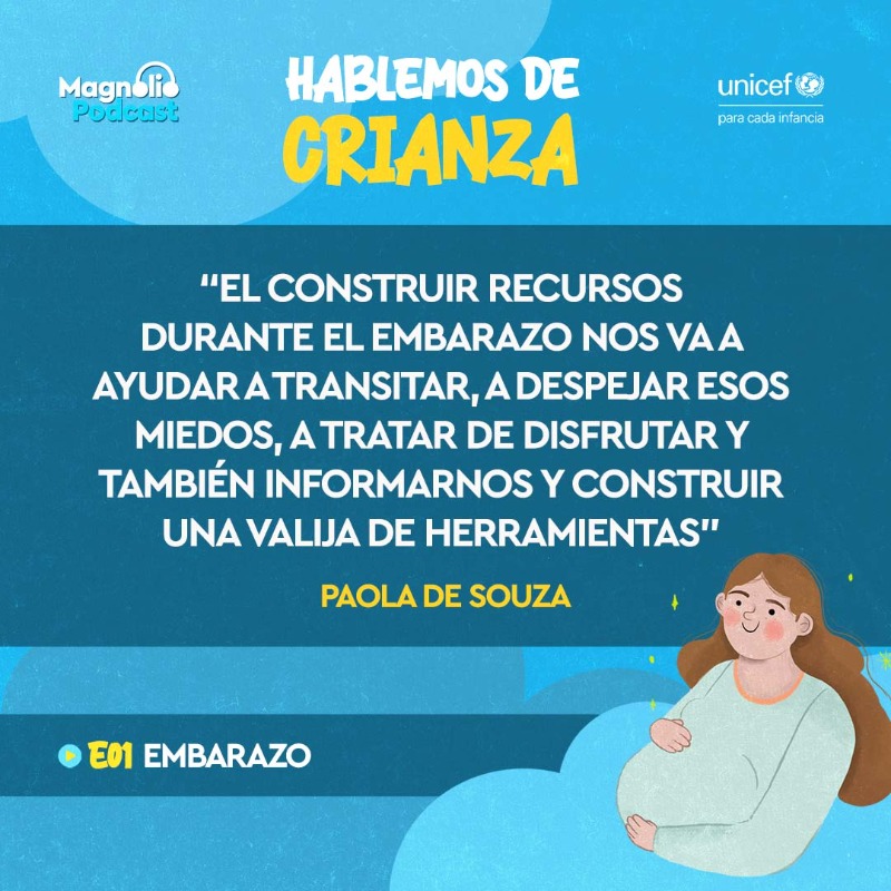UNICEFuruguay's tweet photo. En el episodio 1 del podcast #HablemosDeCrianza, @jimesaba y la profesora Paola de Souza hablan sobre la etapa del embarazo y cómo prepararse para la llegada de un bebé. No te pierdas este episodio con consejos y orientaciones.

✨ Escuchá el episodio completo: