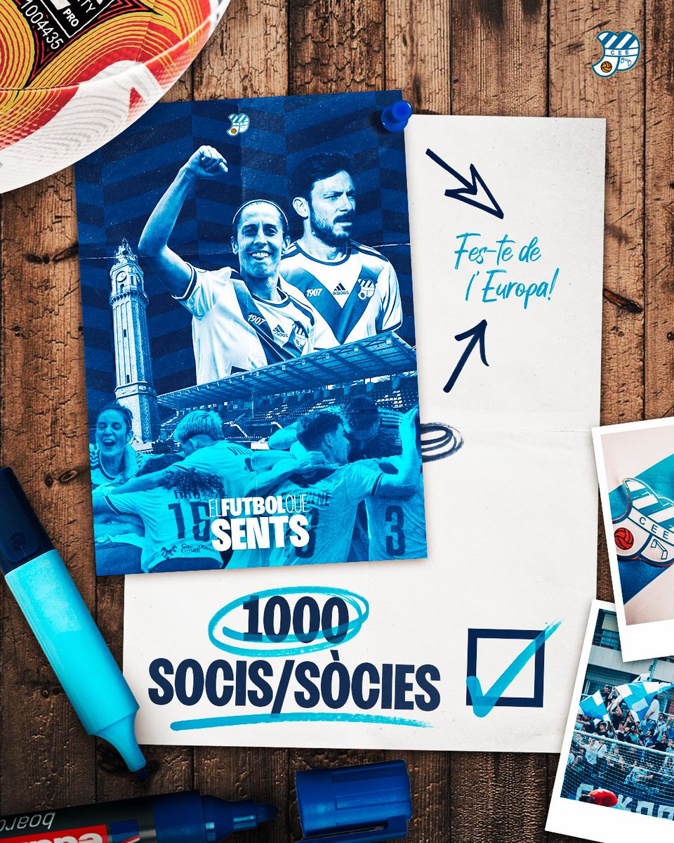 🤩 JA SOM 1️⃣0️⃣0️⃣0️⃣‼️🔥

👉🏼 Superem els 895 socis de fa dues temporades i per primer cop em molts anys arribem al miler de socis/sòcies!!! 💙🤍

💥 Aprofita els descomptes fins al 31/07. Fes-te de l'Europa: p.berrly.com/ceeuropa/event…

#ElFutbolQueSents #ViladeGràcia #SagradaFamília