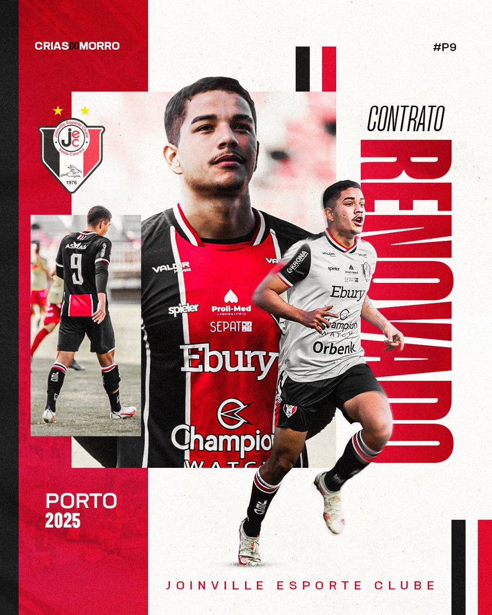 jec_online's tweet photo. 𝑷𝑶𝑹𝑻𝑶 2️⃣0️⃣2️⃣5️⃣🖊️🐇

Destaque da equipe sub-20, Antonio Porto, de 20 anos, assinou a renovação com o JEC até 2025. 

Canhoto, o camisa 9 atuou em 12 partidas e balançou as redes em oito oportunidades. Nos últimos três jogos que esteve em campo, marcou gol.

Porto é um dos grandes ativos do Tricolor

Bora, 🚂! ⚫️⚪️🔴

#CriasDoMorro #JogaJunto