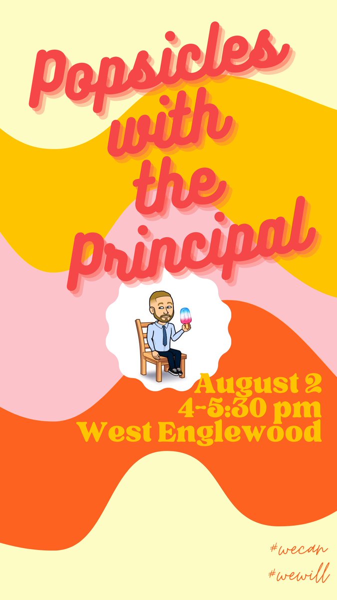frolicknoxen's tweet photo. Hey all, know what’s cooler than being cool? Ice cold! 🧊
However, a popsicle is also pretty darn cool too! Come to West Englewood on August 2 from 4-5:30 and have a popsicle (or 2) with me.
I am for real…come on over and join! Hope to see you here!!
#wecan #wewill https://t.co/Q5E3ng8U1l