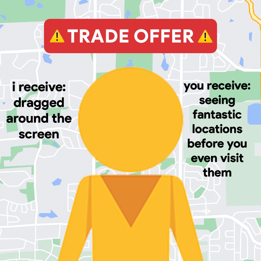 googlemaps's tweet photo. RT to accept this trade offer https://t.co/2VZrfgZkRc