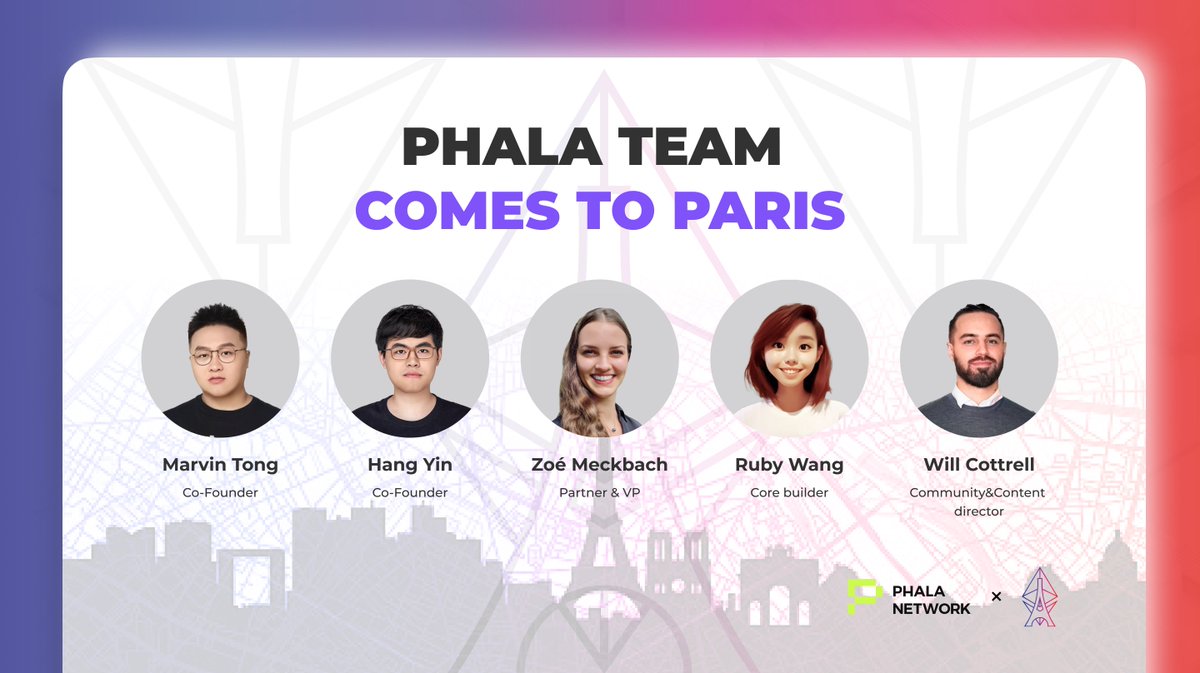 Bonjour Pham! 🇫🇷 We're attending <a href="/EthCC/">EthCC - Ethereum Community Conference</a> in Paris next week 🎉

Make sure to say hello to our Co-Founders <a href="/marvin_tong/">Marvin Tong (t/acc)</a> and <a href="/bgmshana/">Hang Yin</a>, our VP of Growth <a href="/zoemcfox/">zoé mc ₱</a>, our Core Builder @Rubywangh and Director of Content and Community @WillCottrell_io 😎

Our schedule 👇