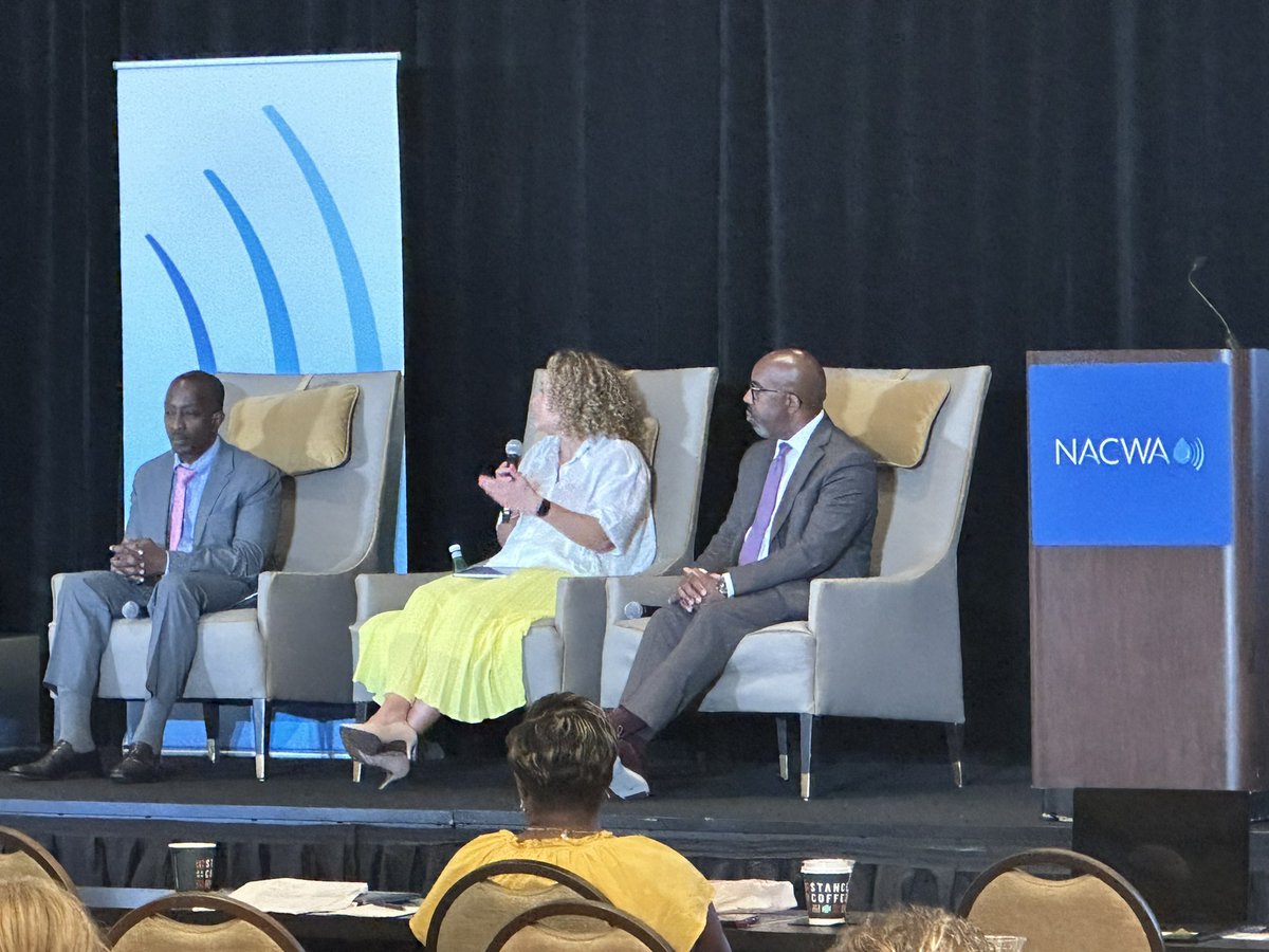 GSDye's tweet photo. @ifetayovenner shares how @WEForg and the water sector need to keep pushing to address environmental justice challenges in communities and systems. Thanks @NACWA for hosting this important discussion. https://t.co/2Srx0dtFa9