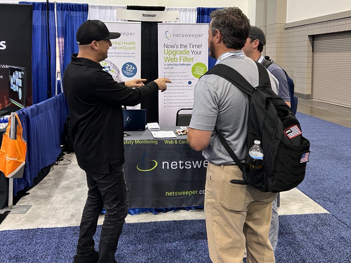 netsweeper's tweet photo. Just half an hour to go until #GAMEIS comes to an end! If you haven't yet, be sure to drop by booth 203 to meet with our team and see how we can help you protect your students online. https://t.co/4s1KXUeldG https://t.co/PNY7R429ky