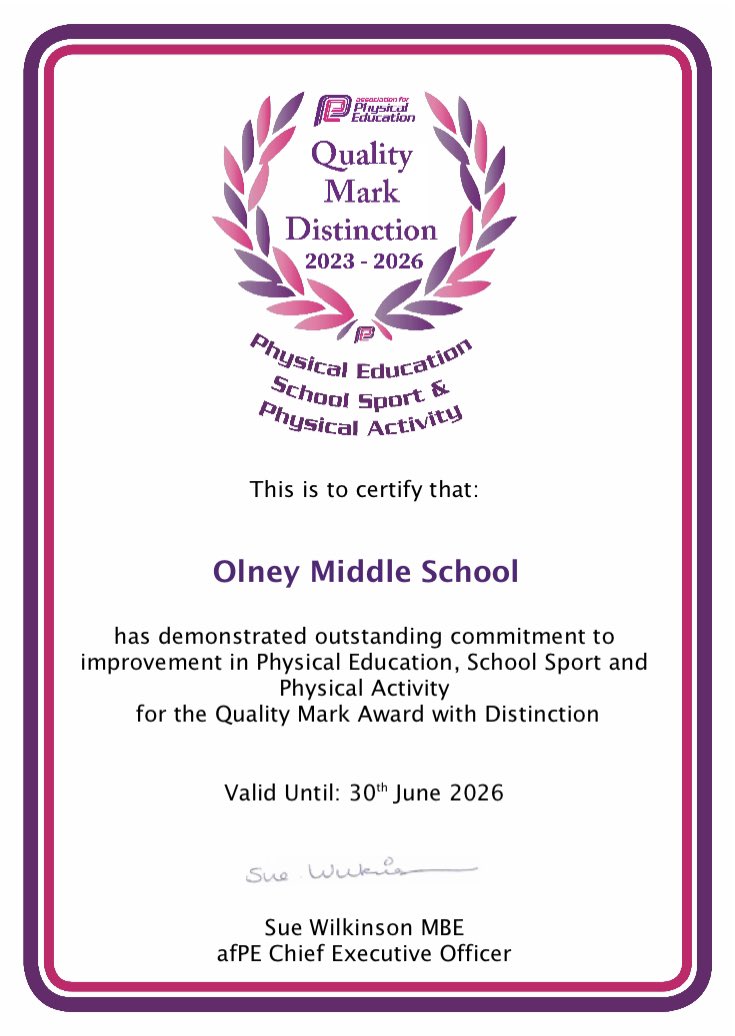 Thank you so much for your support throughout the @afPE_PE Quality Mark process @Cambs_PE. Tears of joy rolled down my face!