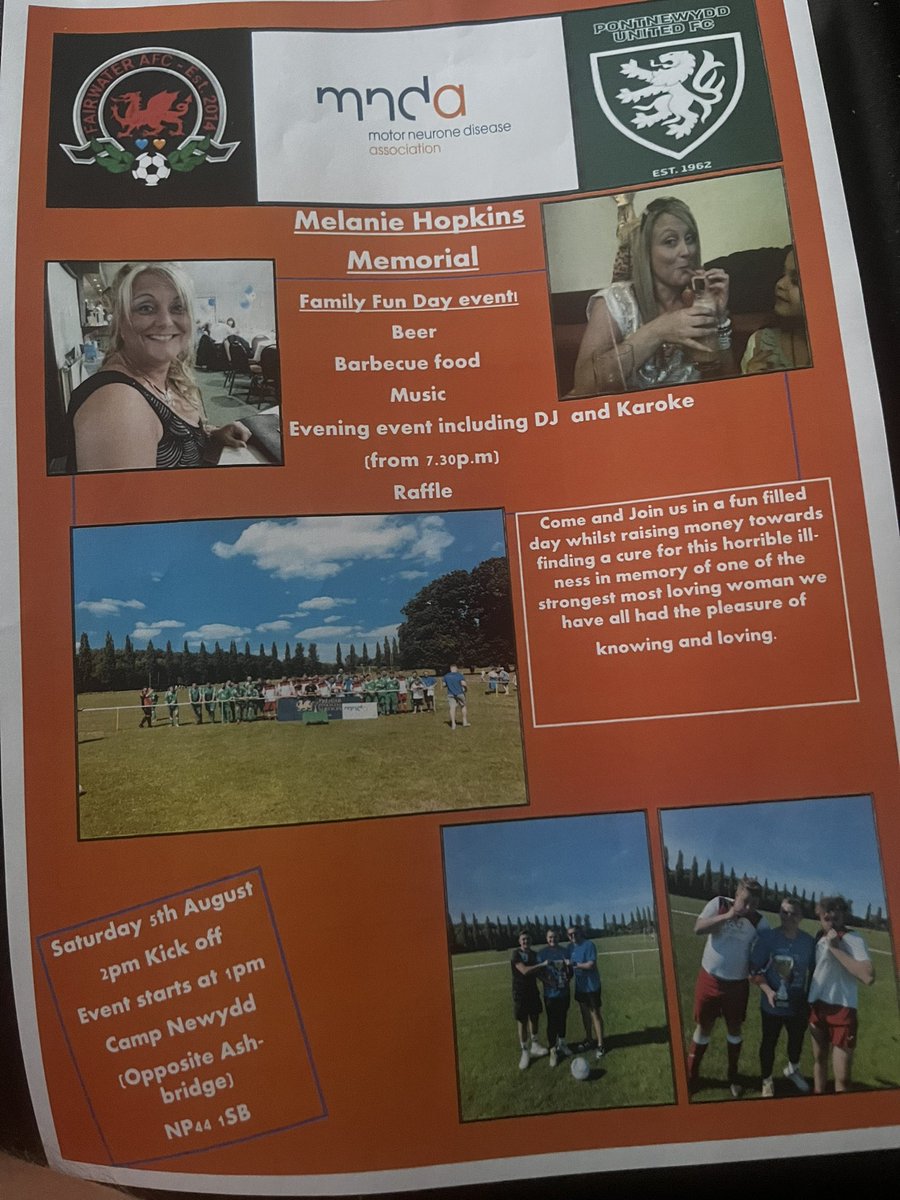 fairwaterAFC's tweet photo. We’re going bigger and better than ever this year! Looking for any local businesses to sponsor the day more details will be given tomorrow 🧡💙 @PontnewyddA @SEWalesMND @mndassoc @southwalesargus https://t.co/xBlUn7E5It