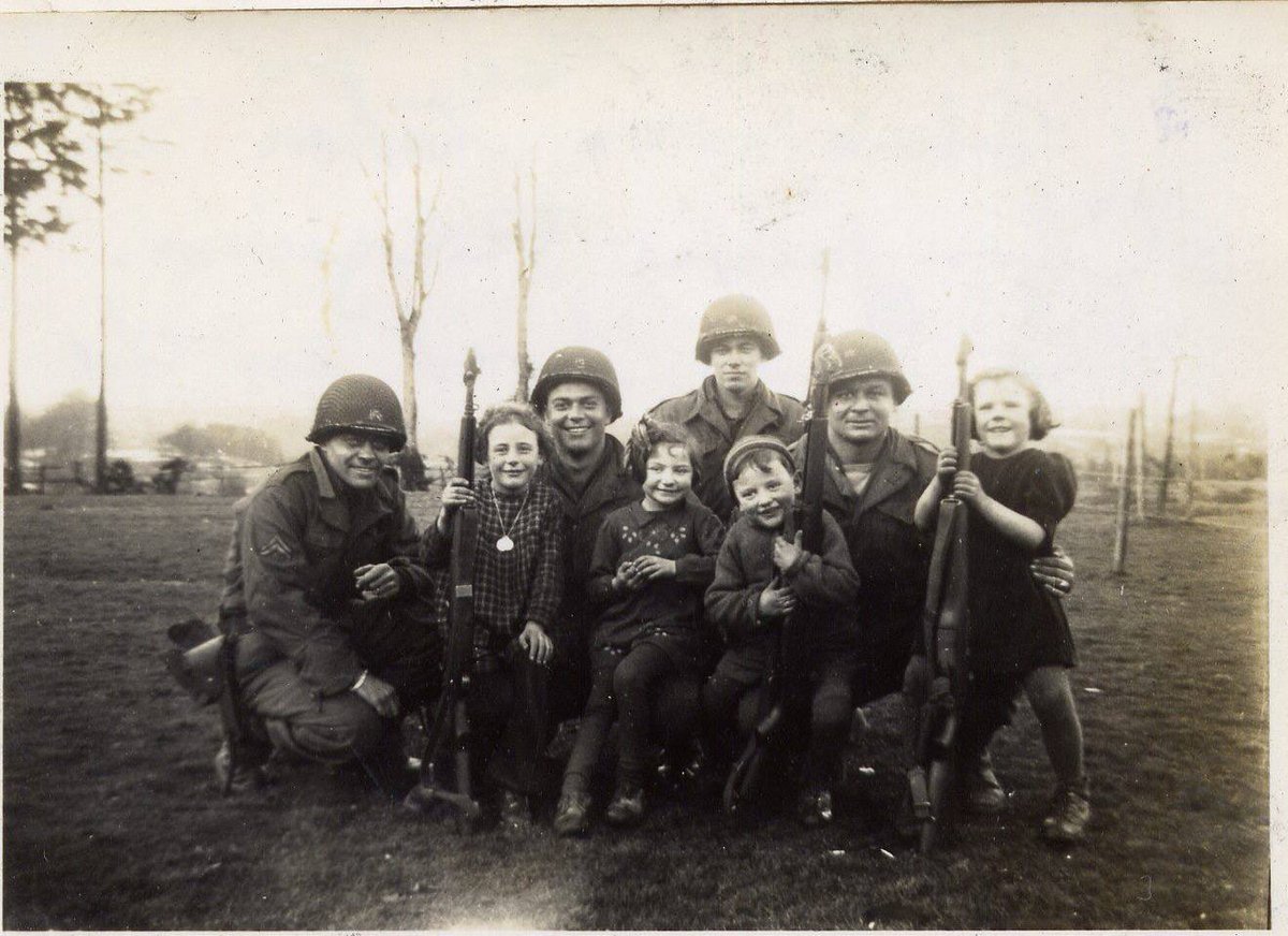 challylo's tweet photo. @marinamaral2 My grandfather, 3rd from left.  Somewhere in France, WWII https://t.co/SqiPWi3FBG