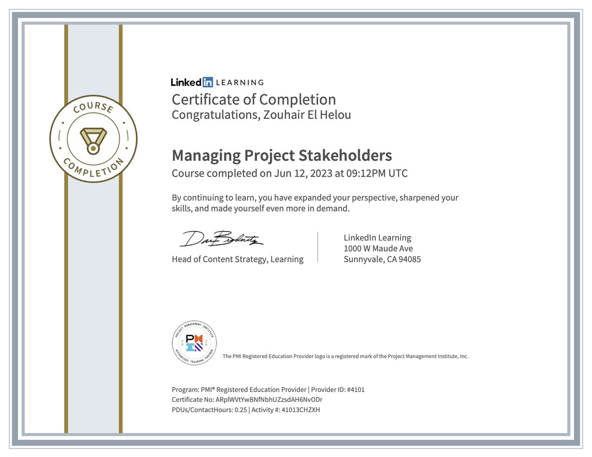 5️⃣ Generative AI for Business Leaders
6️⃣ Managing Globally
7️⃣ Managing Project Stakeholders

This milestone underscores my commitment to continual professional growth and adaptability in an ever-evolving business landscape. 

#ProfessionalDevelopment #LinkedInLearning 🎓