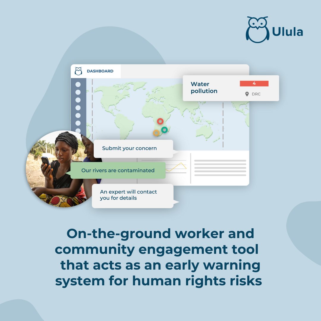 Ulula4good's tweet photo. A grievance mechanism is a tool that allows stakeholders to submit complaints through safe and secure channels and effectively flag strategic and/or sensitive issues on the ground.

Ulula has developed a digital solution to empower workers.

Learn more: https://t.co/OPWJ4nj5T5 https://t.co/A7yGcfwKNd