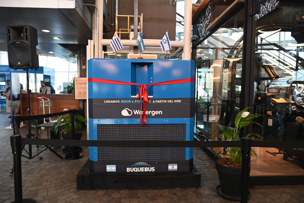 Buquebus, #1 terminal Internacional de pasajeros a nivel mundial en autoabastecerse de agua potable, sistema de provisión de agua atmosférica.

@meridiondelplata <a href="/AmbEyalSela/">Eyal Sela</a> <a href="/IsraelArgentina/">Israel en Argentina</a> @watergen_official @uruguayenargentina