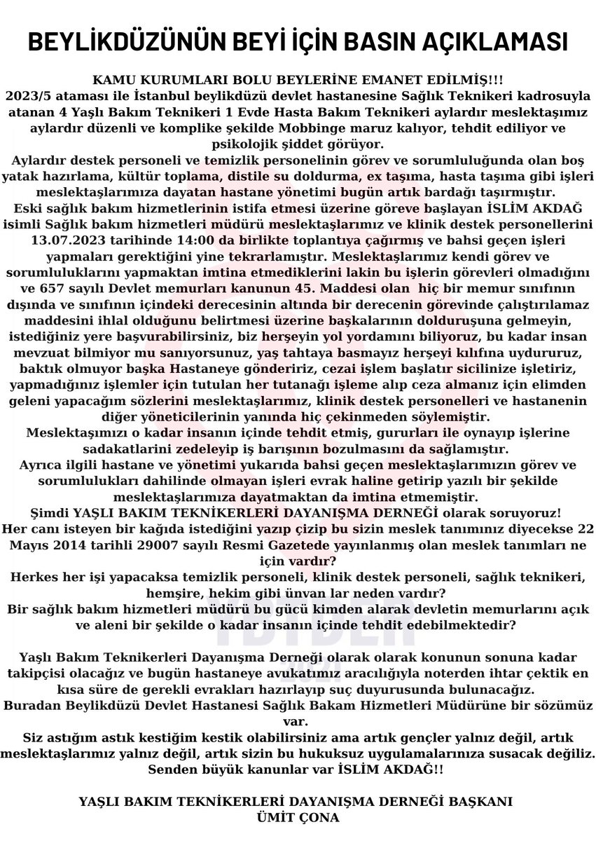 YasliBakimTknkr's tweet photo. @sbkhgm Sayın müdürüm bişeyleri kılıfına uydurup kafasına göre meslek tanımı yazıp, memurlarınızı tehdit eden yöneticilere bir yaptırım uyguluyor musunuz?

@drfahrettinkoca 
@drtolgatolunay
@sbkhgm
@ZulfikarAkelma
@kursatkirbiyik
@Huzeyfe_Ylmz
@suayipbirinci
@sagliklicozum
@ismgovtr https://t.co/Y1iFSIIf9k